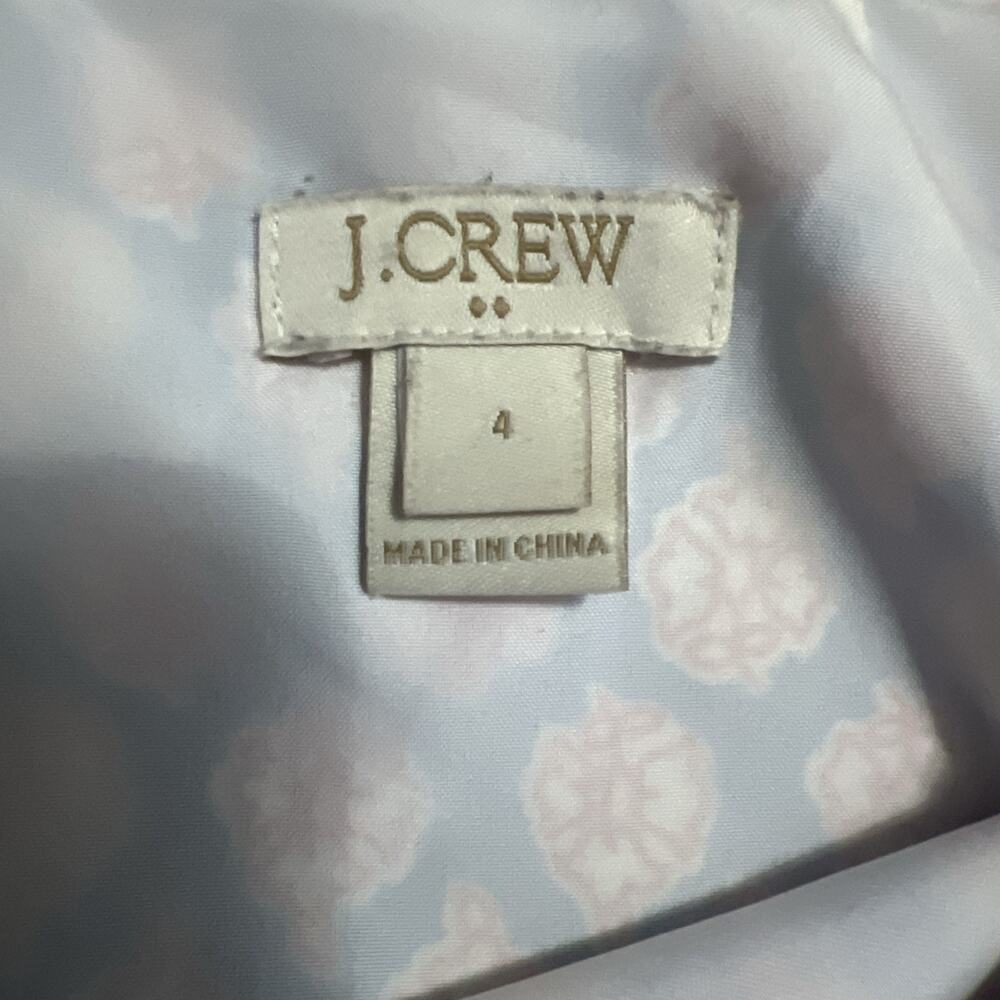 J.Crew Factory Paisley Shift Dress Size 4 Blue Preppy Coastal Old Money Mini - Picture 3 of 12